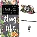 Produktbild Sony Xperia M5 Schutzhülle Leder Hülle, Alfort 3 in 1 Flip Fashion Design Dual Use Falten Premium PU Leder Tasche Case Cover Flip Fenster Window Touch Screen für Sony Xperia M5 5.0" Smartphone Funktion Standfunktion Unterstützte Telefone mit Blütenfarbe ( Schwarz ) + Netter Staub Stecker + Alfort Schwarz Stylus Pen