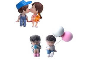 LIANGQI 2 Paar Ornamente Auto-Dekoration Figur Versprechen Auto Paare Dekoration Auto Dekoration Armaturenbrett Süße Cartoon Figur Paare für Auto Armaturenbrett Schmücken Büro Zimmerdeko (1#)