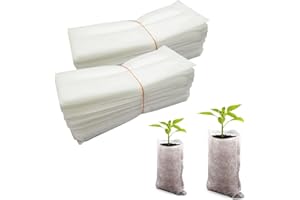 MOXAMO 100 bolsas para plantas, biodegradables, para plantas, biodegradables, para plantas, flores, jardines (18 x 22 cm)