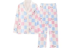 GOSO Pijama para niñas con Estampado de Dibujos Animados y Pantalones Largos, Ropa de Noche para niños de 8 9 10 11 12 13 14 años