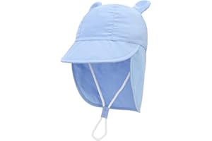 Jupsk Baby Sun Hat Toddler Bucket Hat Wide Brim Summer Beach Cap with Neck Protection UPF50 for Kids Child Boys Girls 1-4 Yea