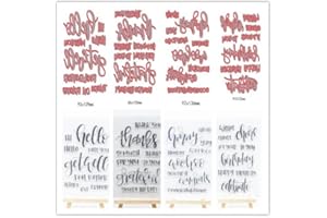 WooYangFun Joyful Home 4pcs/set Sentiments+ Dies Cuting Rubber Clear Stamp for Card Making Decoration and Scrapbooking