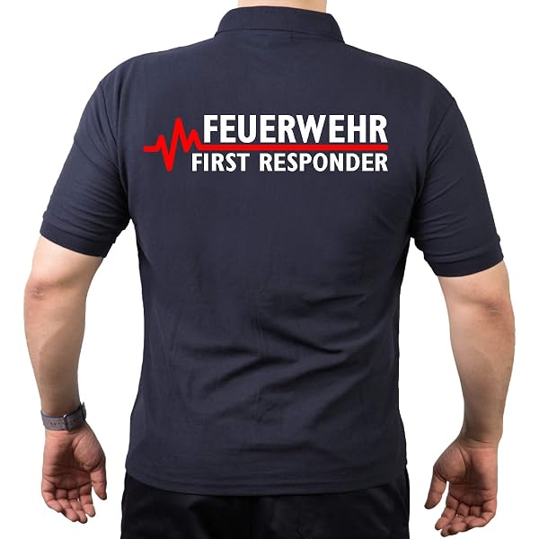 Feuerwehr Herren T-Shirt KF12DE – Kurzarm, 100% Baumwolle, Mit Reflektierendem Druck
