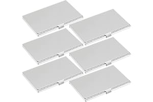 Suuwwn Visitenkartenetui,6 Stück Professionelle Edelstahl Visitenkarten Etuis, Slim Visitenkartenetui für Damen Herren,Metallkartenetui,Superleichter Visitenkartenhalter für Reisen und Busines