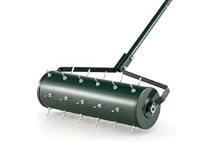 SOARS Rodillo aireador de césped, aireador de césped con clavos y mango de 3,5 cm, para el cuidado del césped (53 cm de ancho, 33 clavos)