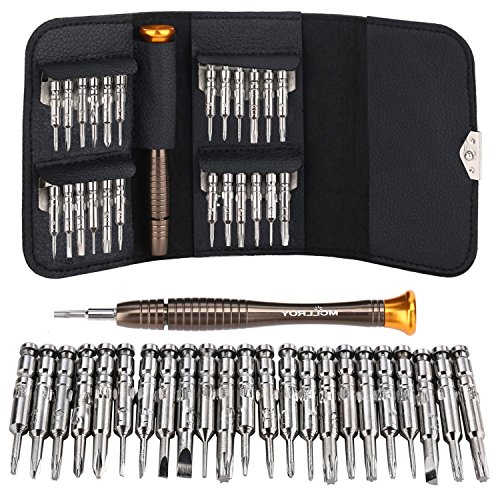 Cymuros Das neueste Design Mini Schraubendreher Set 25-teilig Werkzeugset für PC, Brillen, Handy, Laptop (Schlitz, Kreuzschlitz, Torx) in Lederetui . Geschenk：Anti-Static Wrist Strap ，Plus / Entmagnetisieren Magnetic (28en1) - 8