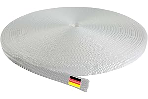 INOVATEC GMBH Inovatec 50 Meter Rollladengurt Mini 12mm für Tür und Fenster Rolladen - reißfest und UV-beständig - in Grau Weiß Beige Braun Schwarz, Farbe:Weiß