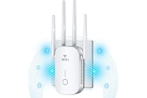 PHAVN Ripetitore WiFi Potente per Casa, 1200Mbps Dual Band Amplificatore WiFi Supporta Modalità Ripetitore/Router/AP, Ripetitore WiFi con Porta LAN/WAN, WPS, 4 Antenne