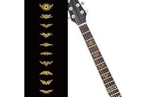 PLIGREAT 2 Stück Gitarrenhals Griffbrettaufkleber, Inlay Sticker Set Gitarre Totem Design, DIY Gitarrenaufkleber Abziehbilder Für Musikgitarre Bass Akustikgitarre E Gitarre, Golden