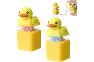 CELESTIMINGLE 2Pcs Keyboard Fidget Toy - Duck Fidget Keyboard Keychain, Keyboard Fidget Clicker Finger Decompression Gift for Adults Kids (A)