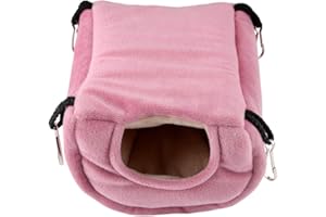 Zerodis Coupe Perroquet en Peluche Nid Oiseau Hamac Polaire Chaud en Peluche Oiseau Perroquet Hamac Cage Jouet Hiver Chaud Oiseau Nid Maison Hutte pour Les Perruches Perruche (X)