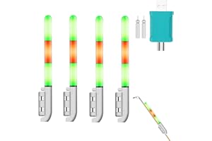 FUFRE Luz de pesca electrónica, indicador de picada de pesca, varillas luminosas LED de pesca, luz LED de pesca, barra de brillo de pesca, caña de pescar flotante, accesorio de pesca