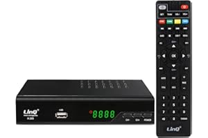 OLUOTE Decodificador DVB-T2, HD 1080p H.265 HEVC Receptor Digital Terrestre HDMI TV Stick 10 Bit 60 FPS, USB WiFi soporte, Scart, Ethernet, Universal Remote Control