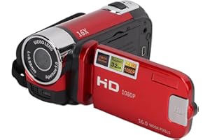 FOCKETY Caméra Vidéo Caméscope, Full HD 1080P 16MP Enregistreur D'appareil Photo Numérique Caméscopes Numériques Rotation à 270° Écran Couleur de 2,7 Pouces Caméra de Vlogging Zoom 16X