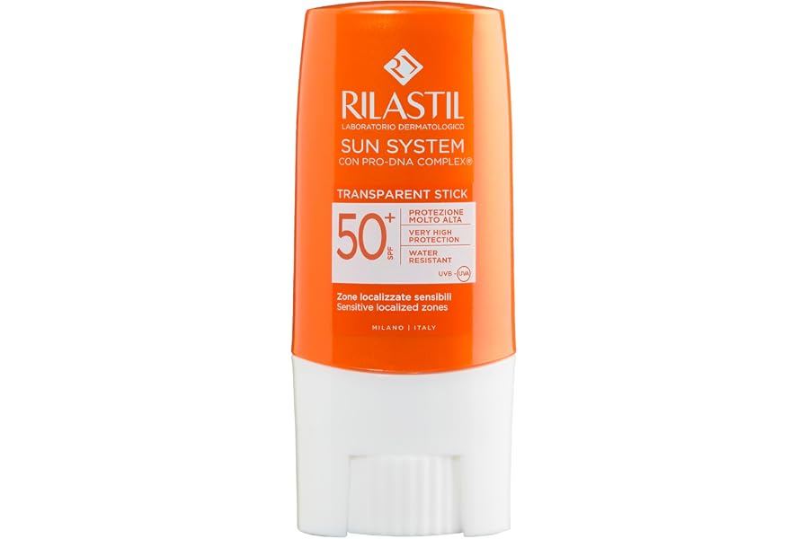 Rilastil - Sun System Stick SPF 50+, Protección Solar Alta UVB UVA Zonas Sensibles, con PRO-DNA Complex, Transparente Resiste