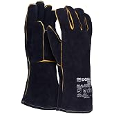 DONAU SAFETY Guante de soldador de piel servida de vaca para soldadura MIG/Talla 10 XL, 1 par/Guantes de trabajo Cuero/Guante