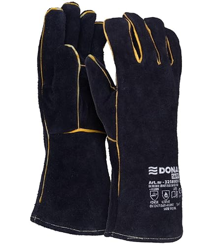 Guanti Da Saldatore GRANADA In Pelle Bovino - Resistente Al Calore E Abrasione - Taglia 11 Grigio - Certificato T&Uuml;V/GS