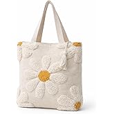 OLL OO LA LA BEAUTY Boho Tote Bag for Women, Cotton Shoulder Bag with Tassels, Handmade Tote, Large Handbag for Travel, Shopp