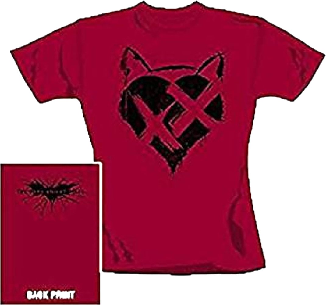 Batman-Catwoman-Heart-Offizieles-Damen-T-Shirt-Rot-Large