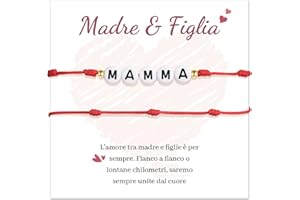 VU100 Regalo per Mamma Figlia Bracciale Madre Figlia Regalo per la Festa della Mamma Bracciale in Acciaio Inox a Forma di Cuore Regalo di Natale Compleanno per Mamma Figlia Ragazza (Rosa/Viola)