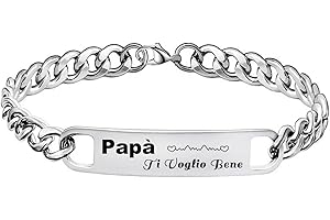 LUODAN Bracciale Papà Ti Voglio Bene Regalo Per Papà Regalo per la Festa del Papà Bracciale Regalo di Compleanno per Uomo il mio Miglior Papa regalo zio nonno Fratello padrino
