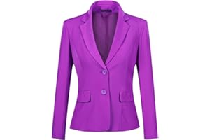 YYNUDA Femme Casual Blazer Business Pockets Boutons Manche Longue Costume Jackets