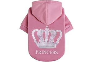 EXPAWLORER Princess Dog Hoodie - Soft Dog Jumper Fleece Sweater Cold Weather Pet Clothes Sweatshirt, Pitbull Clothing Puppy Outfit Coat Apparel for Cat Small Medium Large Girl Dogs, XL