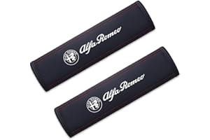 SANQIUTOU Auto Cintura di Sicurezza Protezione Copertura copri per Alfa Romeo Stelvio Mito Giulietta 156 159 147 Adulti e Bambini Interni Accessori, 2 Pezzi,White