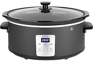 ‎ECG ECG PH 6530 Slow Master, 6,5 l, Elektronisches Bedienfeld mit LED-Anzeige, Dunkelblau/Schwarz/Silber