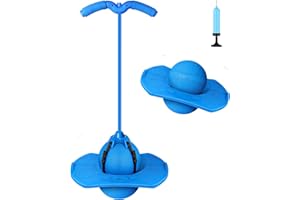 Super-Life Pogo Jumper with Handle and Ball Pump, High Jump Toy Bounce Jump Trick Board Safe and Fun Pogo Stick for Kids Boys Girls and Adults (Blue)