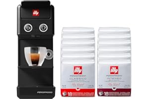 illy Y3.3 hyperespresso coffee machine in black with 216capsules (108 CLASSIC and 108 intense hyperespessoscapsules)