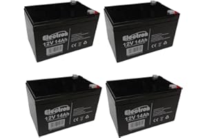 ELECTRON 6DZM - Lot de 4 batteries rechargeables au plomb, utilisation cyclique, 12V, 14Ah, pour vélo électrique