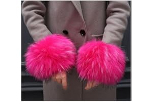 SHTGOI Polsini da donna in pelliccia sintetica, scaldamuscoli, scaldamani invernali, maniche in peluche, scaldamani in pelliccia, guanti in pelliccia sintetica 1#