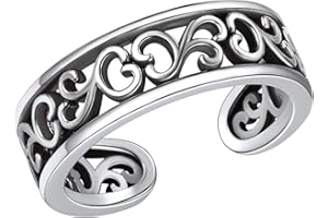 PROSILVER Solid 925 Sterling Silver Rings for Women, With S925 Stamp, Adjustable Toe Rings (Send Gift Box)