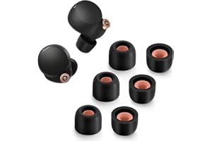 OPODEE Memory-Schaum-Spitzen für Sony WF-1000XM4, rutschfeste Ersatz-Ohrstöpsel für Sony True Wireless Kopfhörer, passen in die Ladehülle, perfekte Geräuschunterdrückung, 3 Paar (klein, schwarz)