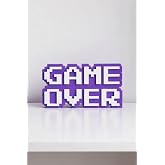 Retro "Game Over" 8-Bit Kabartmalı Dekoratif Obje - Masa&uuml;st&uuml; ve Duvar S&uuml;s&uuml; - Oyuncu Odası Dekorasyonu, Gaming Setup Aksesuarı