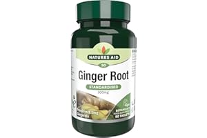 Natures Aid Ginger Root 500mg - Supports Digestion, Sickness, Nausea, Joint and Wellbeing - Botanical Supplement, Provides Gingerols and Shogaols - Vegan, Non-GMO, Gluten-Free - 90 Tablets
