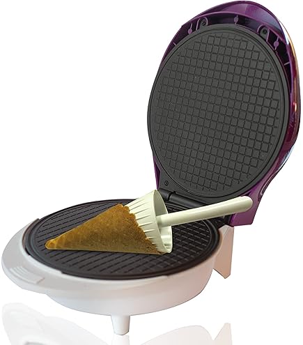 Macchina Per Cornetti Gelato BESTRON AWCM700 - 700W, Antiaderente, Diametro 18.5cm, Verde Menta - Foto 8