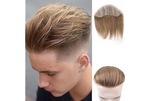 Lordhair Parrucca Uomo PU Frontale,100% Remy Human Hair per Protesi Capelli da Uomo,Toupee European Human Hair Pieces For Men