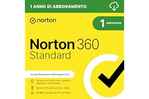 NORTONLIFELOCK Norton 360 Standard 2025|Antivirus 1 dispositivo| 1 anno|Digital Download