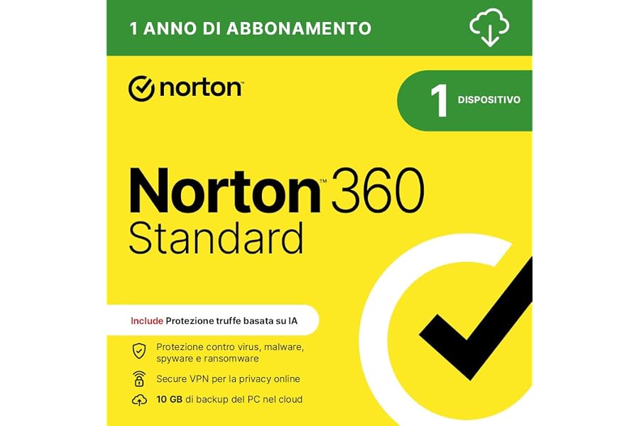 Norton 360 Standard 2025|Antivirus 1 dispositivo| 1 anno|Digital Download
