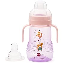 MAM Fun To Drink Cup & Glow Handles | Spill-Free Sippy Cup For Toddlers | Non-Slip Handles | Encourages Independent Drinking | Blue (Various Designs