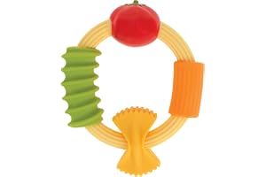 Nuby Pastaringformad bitring, mjuk silikon, multitexturerad yta, lätt att greppa, lindrar tänder för spädbarn över 3 månader