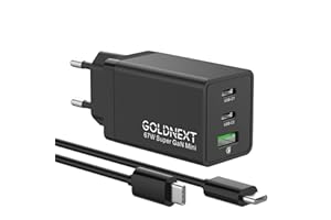 Caricatore USB C 67W, GOLDNEXT GaN Ⅲ Caricatore PD 3.0 PPS Caricabatterie Alimentatore USB con Cavo Type-C 100W per MacBook Air/Pro, Phone 15 Pro Max/14/13, iPad, Galaxy S23 Ultra/S22, Pixel 8