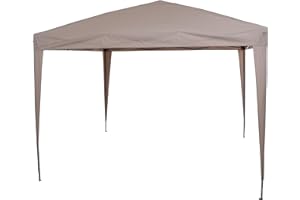 SIENA GARDEN Toile de Toit Taupe à tonnelle Pliante 3 x 3 m, Housse en Polyester 160 g/m², revêtement PU, Taupe