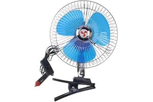 DEMIAWAKING 8 pollici Ventilatore Portatile Girevole per Auto Ventilatore di Raffreddamento con Clip per Auto Camion (24V)