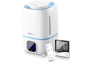 ‎INNOBETA InnoBeta Luftbefeuchter Fountain 3,0L, Ultraschall Raumbefeuchter für Baby Schlafzimmer Kinderzimmer Wohnzimmer Pflanzen, Humidifier mit Hygrometer, Timer, Fernbedienung (Filter Separat Erhältlich)