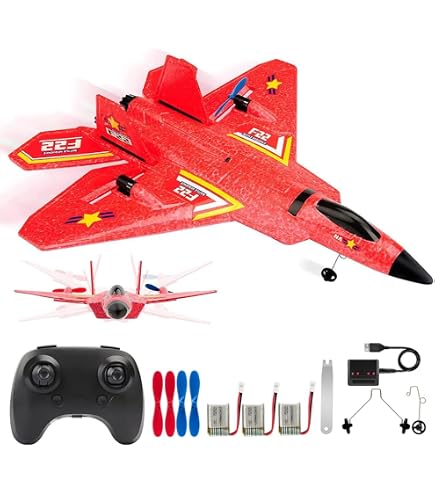 RNPKZ F-22 RC Flugzeug – 2,4 GHz 2-Kanal Ferngesteuertes Schaumstoff-Modell Mit Gyro-Stabilisierung – Ideal Für Anfänger & Kinder (Blau)