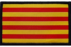 MateyCo Parche con Velcro Cataluña,Tejida oficial 8 cm x 5 cm para Mochila, Chaleco, Gorras. Parche para Ropa Militar y Motera (Cataluña)