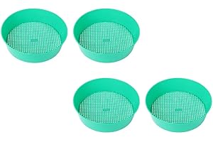 BESTonZON Tamiz de suelo de plástico, 4 Uds, malla de malla para jardín, colador de suelo, malla de arena, tamiz de arena, herramientas clasificadoras de jardinería